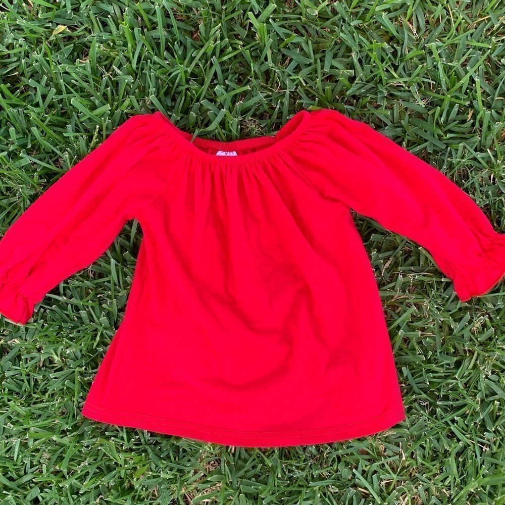 Red Boutique Girls Top Off Shoulder‎ Fits 5-6 Years -Holiday Christmas